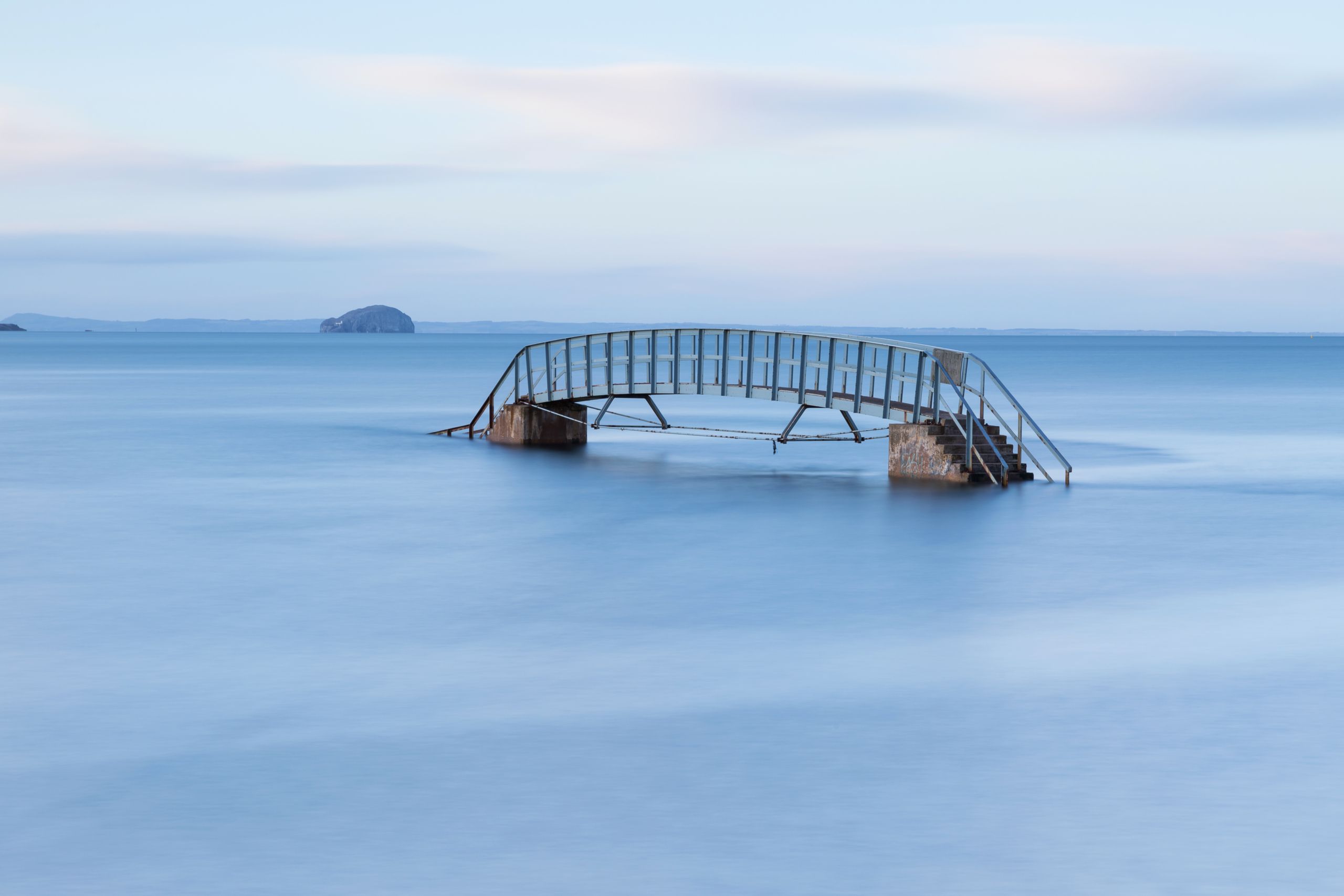 Balhaven Bridge over Biel Water in Belhaven Bay otherwise known as The Bridge to Nowhere